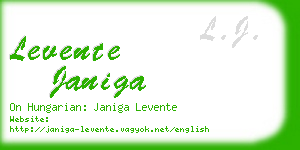 levente janiga business card